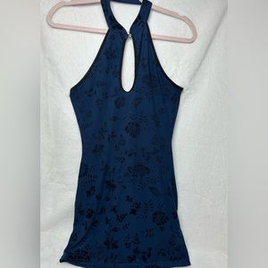 MINI DRESS - BLUE & BLACK - SIZE MEDIUM